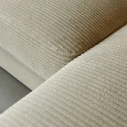 Bank Uno Chaise longue rechts ribstof beige