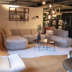 Bank Ziva (Divan rond links+2-zits zonder armen+Longchair rond rechts)