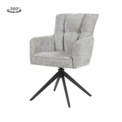 Bardi Eetkamerfauteuil Grijs stof
