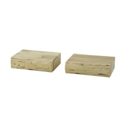 Bark houten nachtkastje zwevend set van 2 30cm