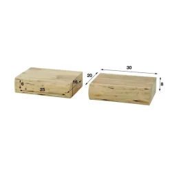 Bark houten nachtkastje zwevend set van 2 30cm