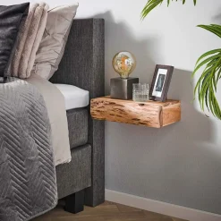 Bark houten nachtkastje zwevend set van 2 40cm