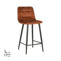 Barkruk Jelt Oker Velours 45cm