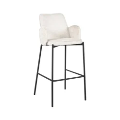 Barkruk Joni Beige Fluweel Zithoogte 78cm