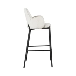 Barkruk Joni Beige Fluweel Zithoogte 78cm