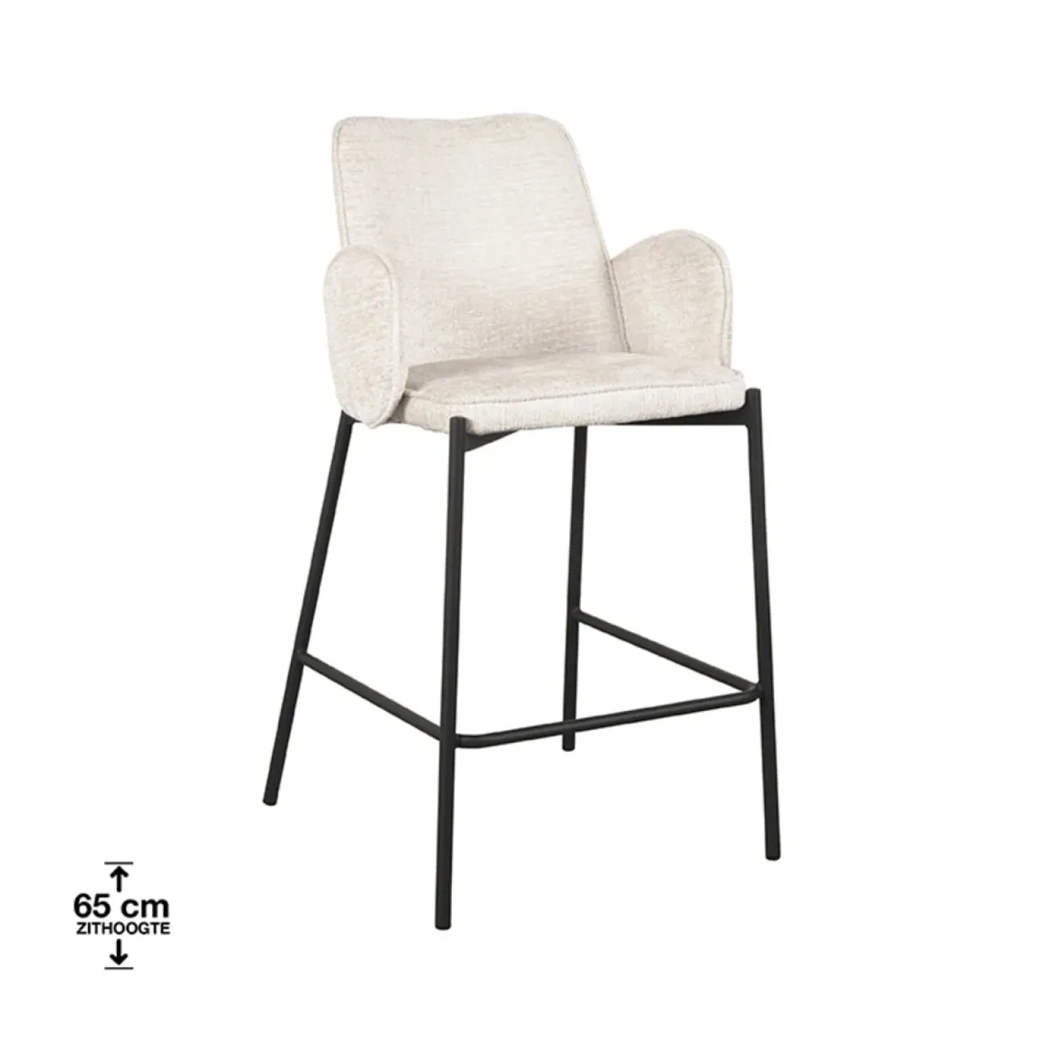 Barkruk Joni Crème Fluweel 51cm