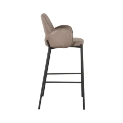 Barkruk Joni Taupe Micro Suede Zithoogte 78cm