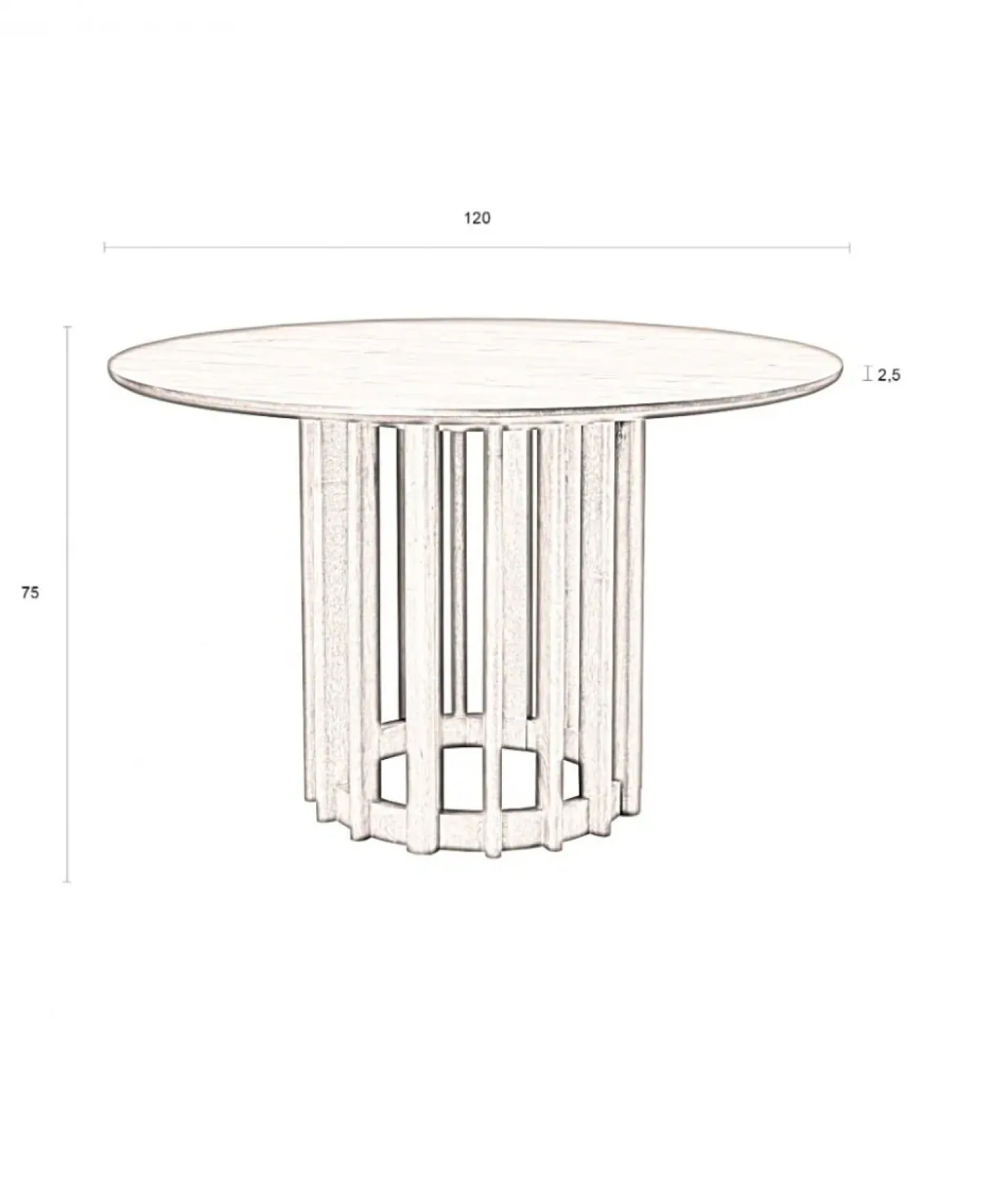 Barlet Eettafel Eikenhout Rond 120cm