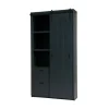 Barn Wandkast Bezaagd Mat Zwart 122cm