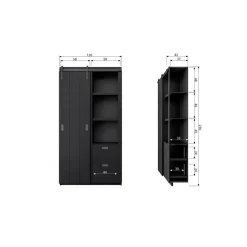 Barn Wandkast Bezaagd Mat Zwart 122cm