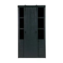 Barn Wandkast Bezaagd Mat Zwart 122cm
