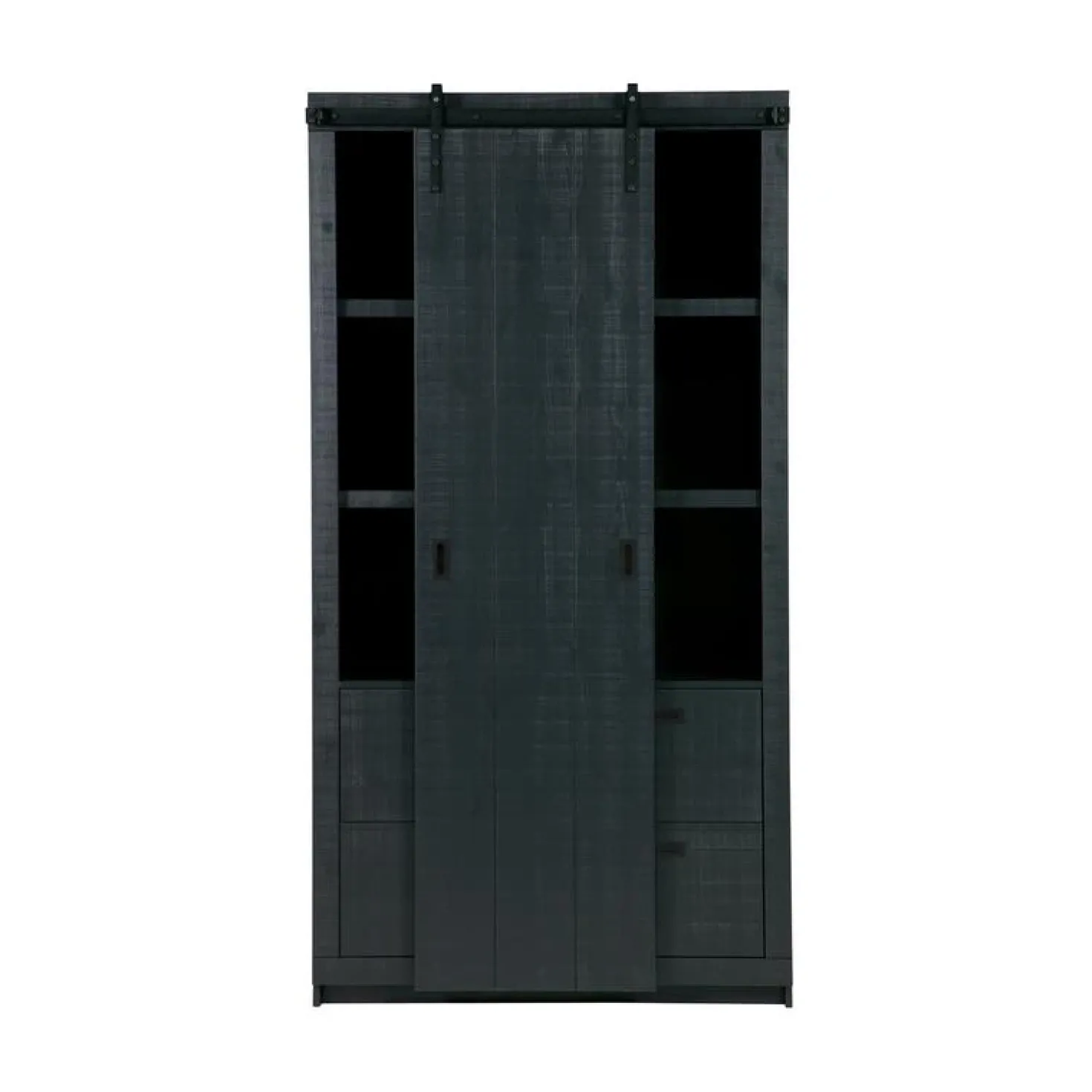 Barn Wandkast Bezaagd Mat Zwart 122cm