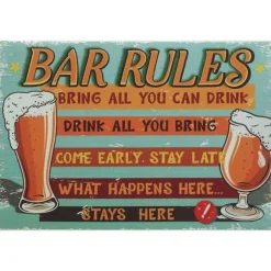 Bar Rules - metalen bord