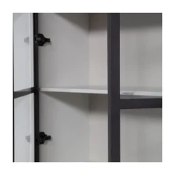 Basic Vitrinekast 4-deurs grenen grijs 101cm