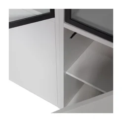 Basic Vitrinekast 4-deurs grenen grijs 101cm