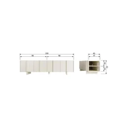 Basu Tv meubel grenen dust 200 cm