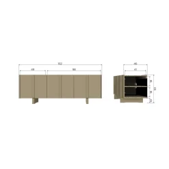 Basu Tv meubel grenen moss 152 cm