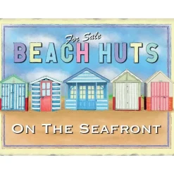 Beach Huts - metalen bord