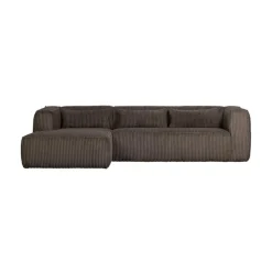 Bean Hoekbank links ribstof taupe 305cm