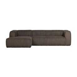Bean Hoekbank links ribstof taupe 305cm