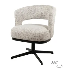 Beau eetkamerfauteuil draaipoot Gebroken wit