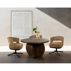 Beau eetkamerfauteuil draaipoot Bruin