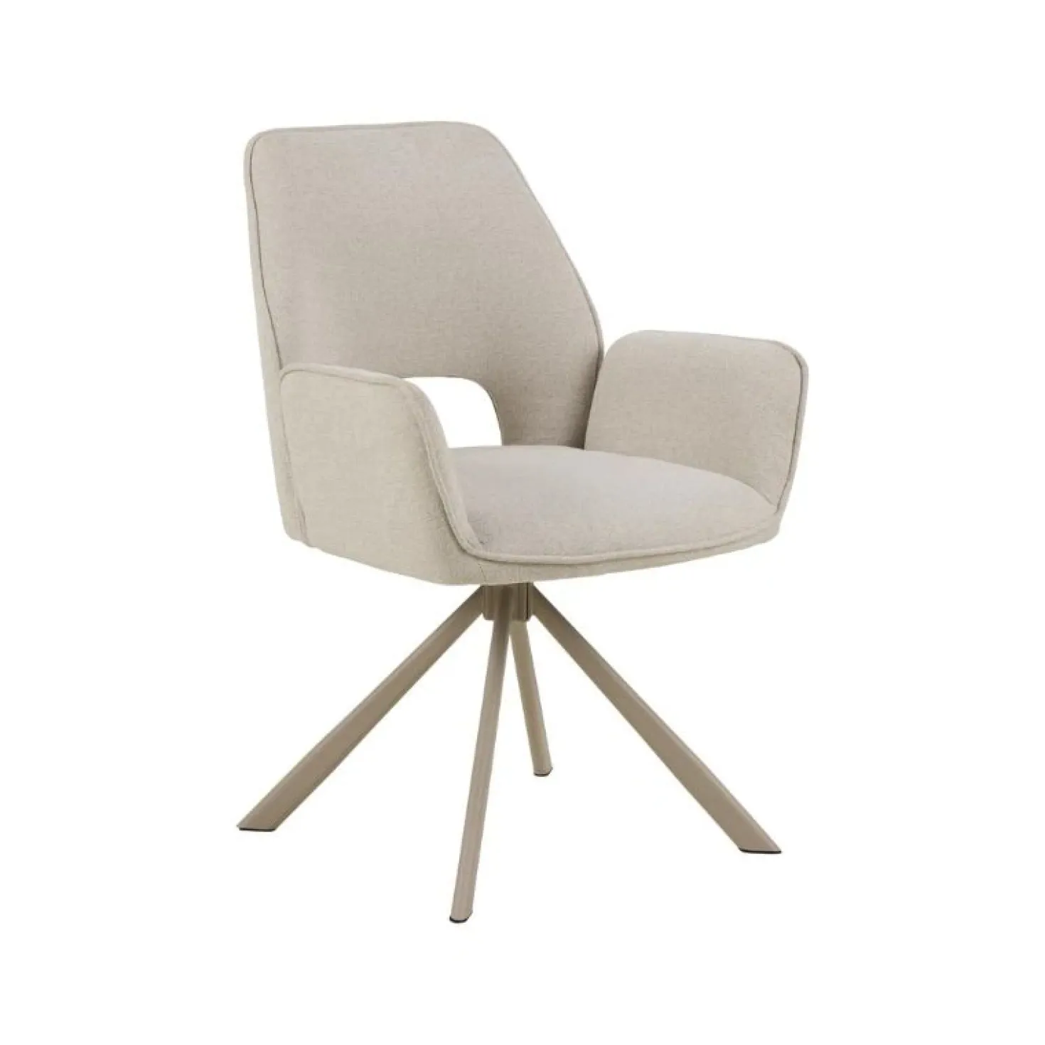Bella Eetkamerstoel beige met beige onderstel
