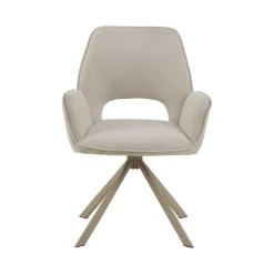 Bella Eetkamerstoel beige met beige onderstel