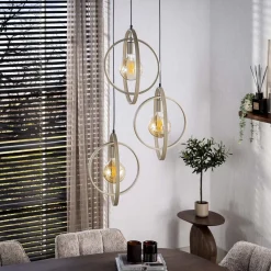 Bellamy 3-lichts getrapte Hanglamp Beige