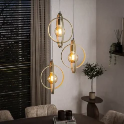 Bellamy 3-lichts getrapte Hanglamp Beige