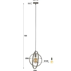 Bellamy 1-lichts Hanglamp Beige