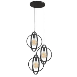 Bellamy 3-lichts hanglamp industrieel getrapt