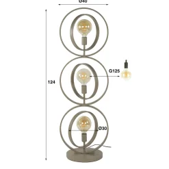 Bellamy 3-lichts Vloerlamp Beige