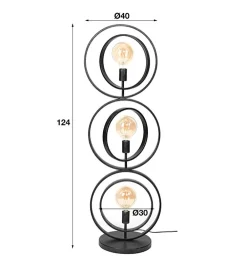 Bellamy 3-lichts vloerlamp industrieel