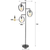 Bellivia Vloerlamp 3-lichts Charcoal Zwart