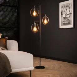 Bellivia Vloerlamp 3-lichts Charcoal Zwart