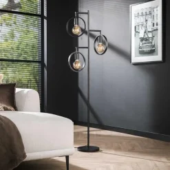 Bellivia Vloerlamp 3-lichts Charcoal Zwart