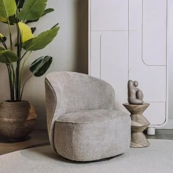 Belvi Fauteuil Beige draaibaar