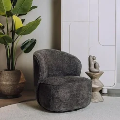 Belvi Fauteuil Donkergrijs draaibaar