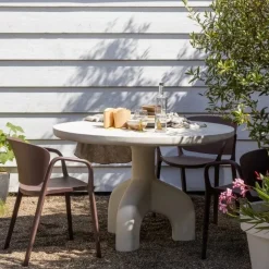 Bent Tuinstoel kunststof paars/bruin