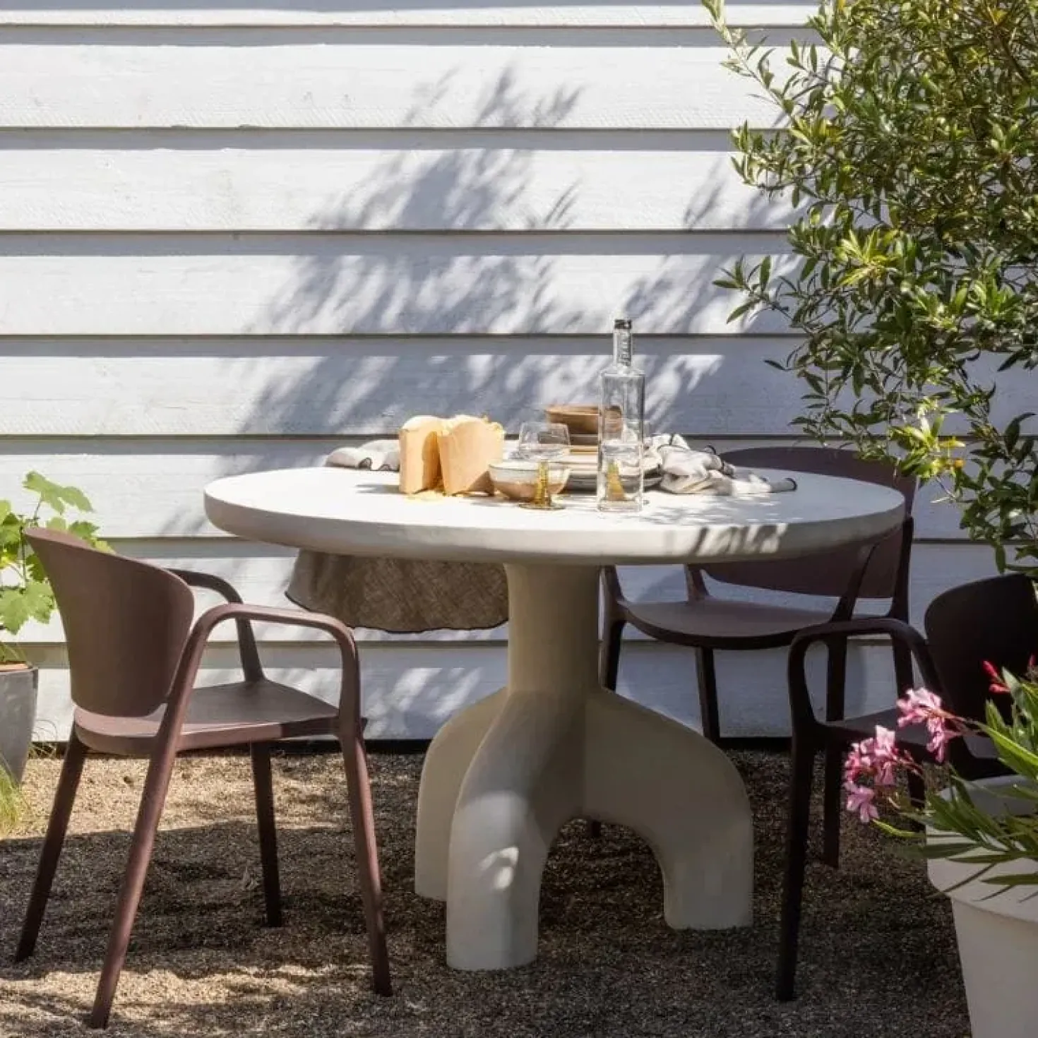 Bent Tuinstoel kunststof paars/bruin