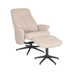 Bergen Fauteuil Naturel Boucle incl. Hocker