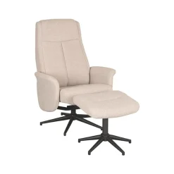 Bergen Fauteuil Naturel Boucle incl. Hocker