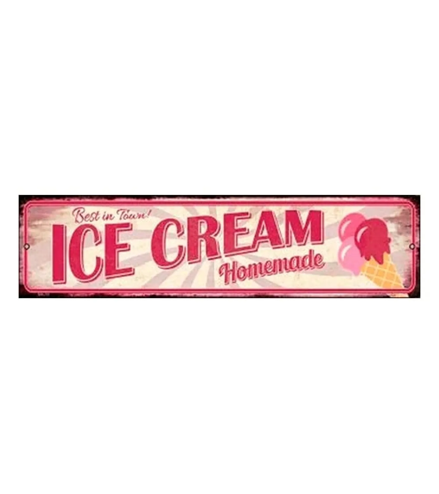 Best in town ice cream - metalen bord