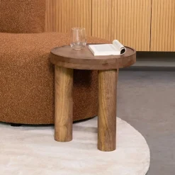 Bijzettafel Elly Naturel Mangohout 42cm