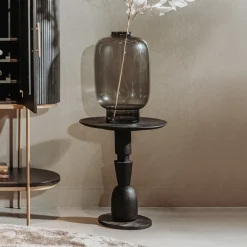 Bijzettafel Gambino rond Zwart Medium