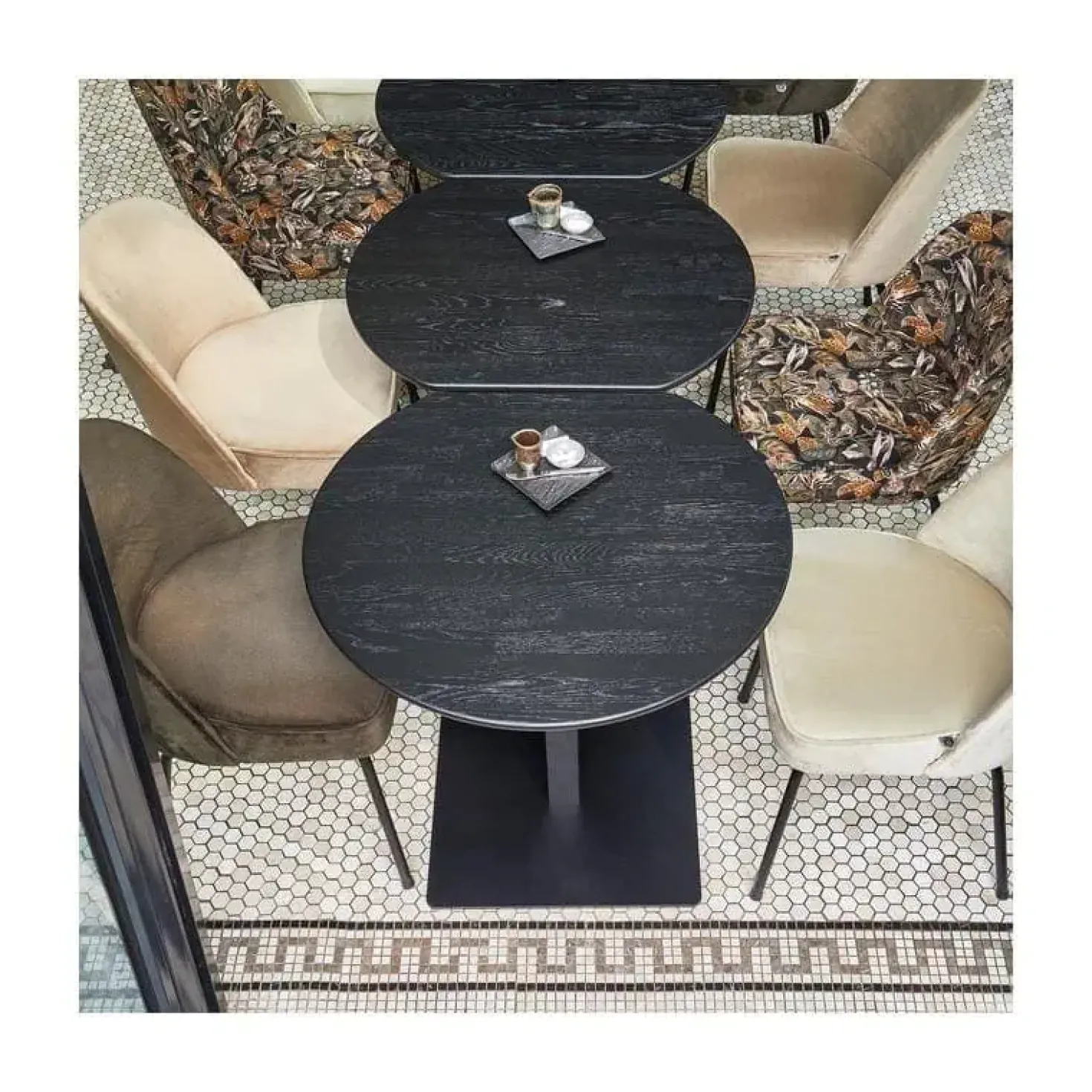 Bistro Tafelvoet vierkant metaal zwart