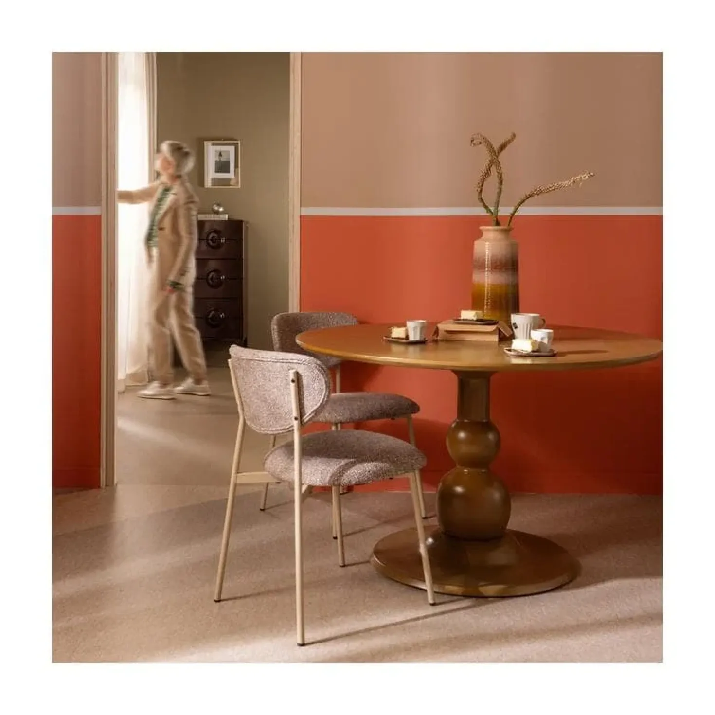 Blanco ronde Eettafel mangohout geel 120cm