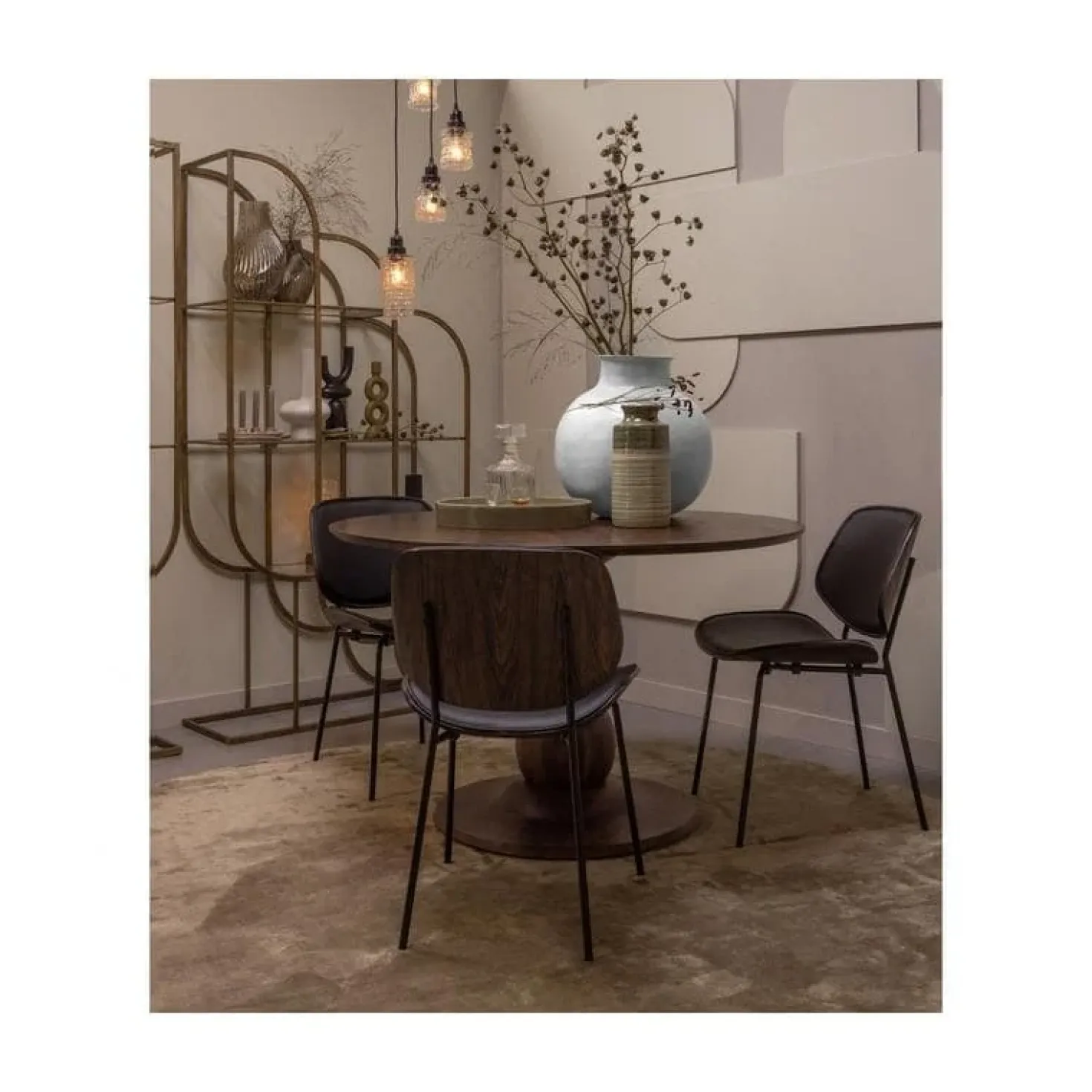 Blanco ronde Eettafel mangohout walnoot 120cm