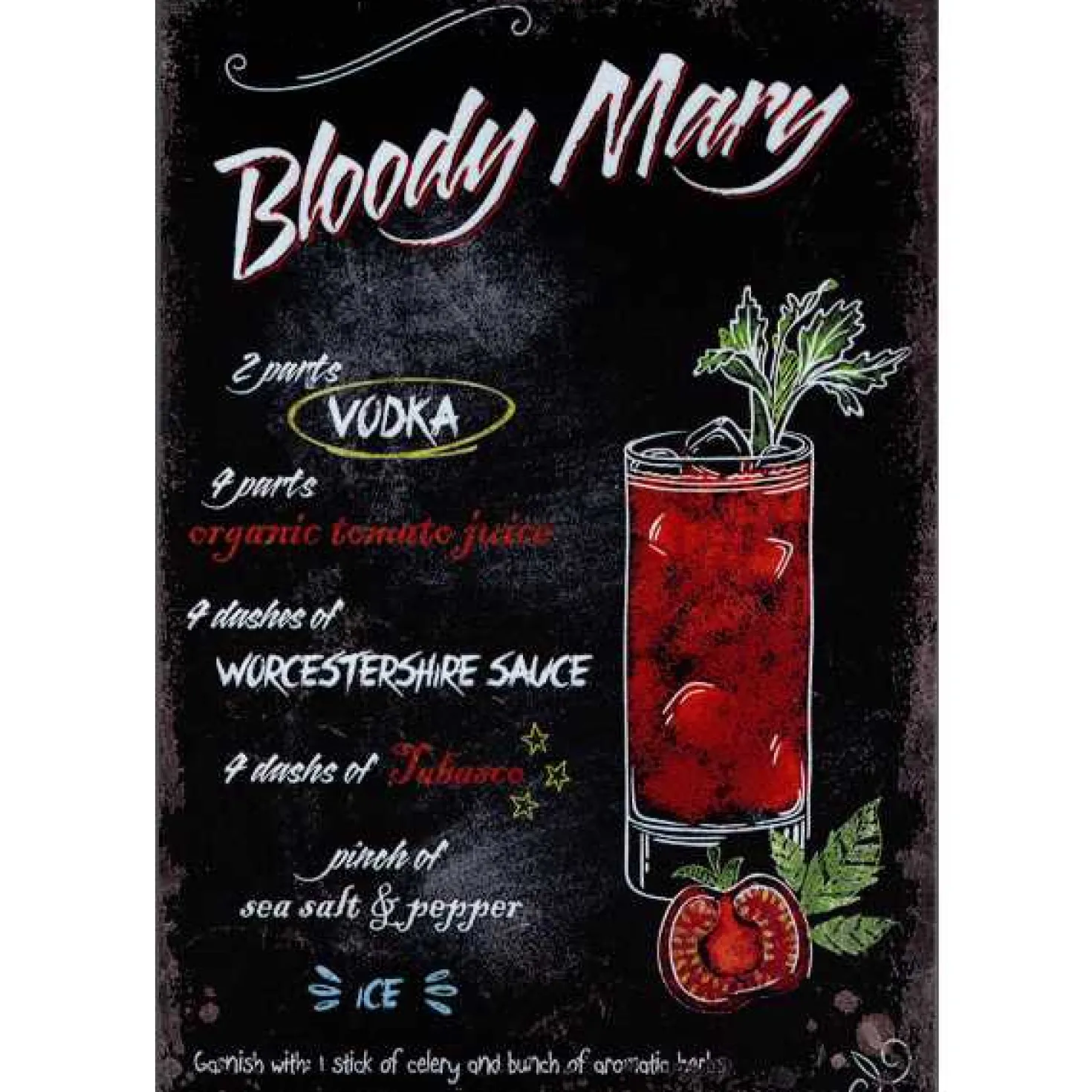 Bloody Mary - metalen bord